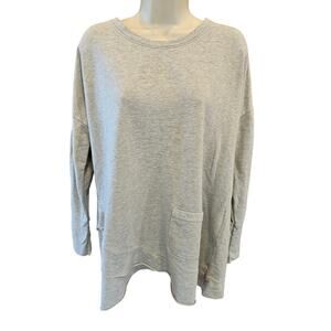 Soft surroundings XL women's asymmetrical hem sweater tunic fleece lined warm ^